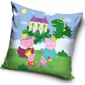 Povlak na dekorativní polštářek Carbotex Povlak na polštářek Prasátko Peppa Královská rodinka
