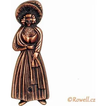 Nábytkové kování ST1 WC štítek dámy - staroměď (Štítek "Dámy" ze staré mědi s jemným reliéfem. Elegantní a diskrétní označení pro dámské prostory.)