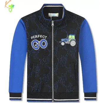 Chlapecká mikina Teplá chlapecká mikina Kugo FM0362 černá / modré rukávy