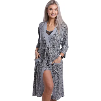 Dámský župan Jemné pyžamo a župan v kompletu 1D0993 šedá m