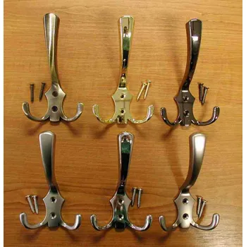 Věšák 63333 věšák BLAŽEJ staromosaz (Nástěnný věšák v povrchu mosaz. Vhodné řešení pro nábytek v interiéru.)