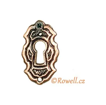 Nábytkové kování SK6 Štítek klíč staroměď (SK6 Štítek klíč staroměď v povrchu staroměď. Vhodné řešení pro nábytek v interiéru.)