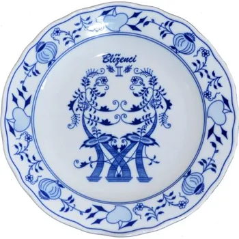 Talíř Český porcelán, Dubí Závěsný talíř mělký praporový 24 cm BLÍŽENCI