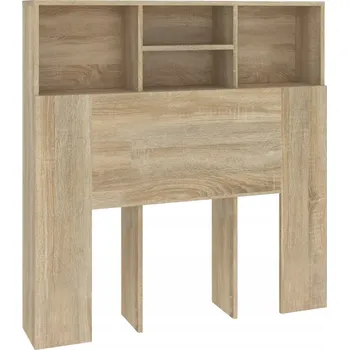 Čelo postele s policemi, dřevotříska, dub sonoma, 100x19x103,5 cm