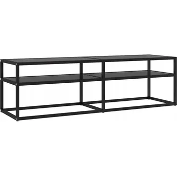 Televizní stolek TV stolek černý z tvrzeného skla 140 x 40 x 40,5 cm