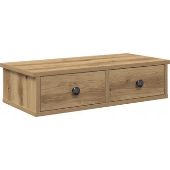 police Nástěnná police se zásuvkami, dub artisan, 60 x 28 x 15 cm