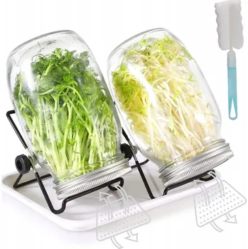 Sklenice KLÍČÍCÍ SKLENICE NA KLÍČKY NÁDOBA NA SEMENA KLÍČKY 1L 2ks