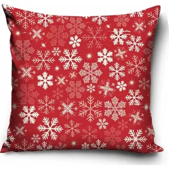 Povlak na dekorativní polštářek TipTrade Vánoční povlak na polštářek Bílé vločky 40 x 40 cm