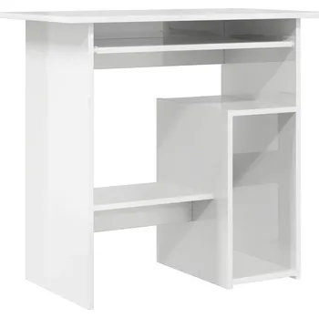 Psací stůl Psací stůl s výsuvnou deskou na klávesnici, bílý, 80x45x74 cm, vysoký lesk