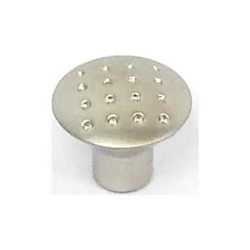 Nábytkové kování 81034 knopka 28mm tečky sat.nikl (Nábytková knopka 28 o průměru 28 mm v povrchu nikl. Praktický doplněk do interiéru.)