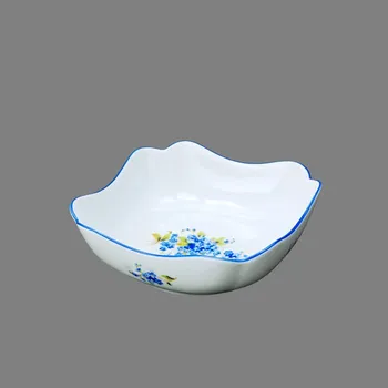 Nádobí Český porcelán, Dubí Miska vysoká čtyřhranná 15 cm Rokoko pomněnky