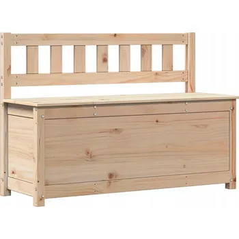 Zahradní lavice Klasická dřevěná lavice s opěradlem a úložným prostorem, borovice, 110x41x76,5 cm