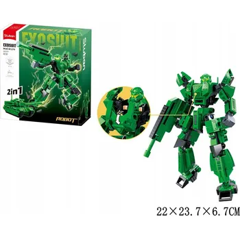 ostatní stavebnice Stavebnice Sluban Robot Tank Zelený 247 dílků 2v1 Stavebnice pro děti B1279