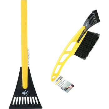 Autoškrabka Bezpečná škrabka na okna s kartáčem DUNLOP 2v1 Nepoškrábe 31 CM Žlutá