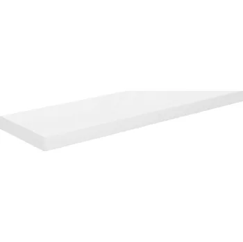 police Stylová nástěnná police MDF a kov, bílá lesklá, 80x23,5x3,8 cm