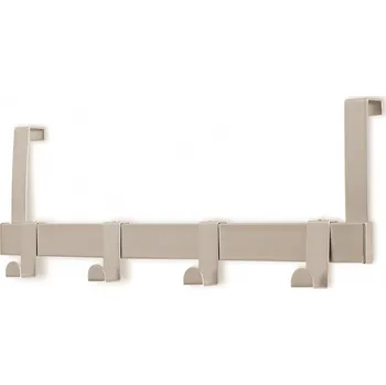 Věšák 12892 věšák Kov. na dveře 4-háčky satén nikl (Nástěnný věšák v povrchu satén nikl. Jednoduchý a funkční doplněk do interiéru.)