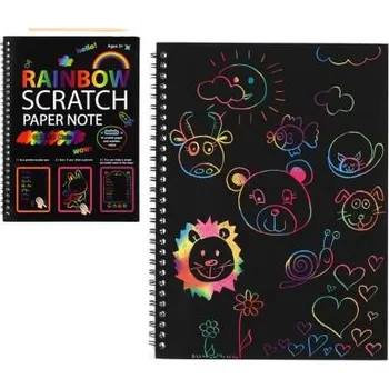 Teddies Škrabací/Vyškrabovací notes duhový 10 listů