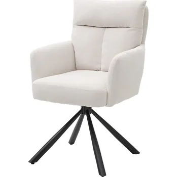 Jídelní židle Otočná jídelní židle Sofia, světle béžová strukturovaná látka