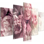Obraz - Pivoňky ve stylu vintage (5-dílná) - 100X50