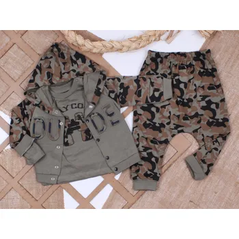 Kojenecká souprava Tepláková souprava Dude maskáčová, 3dílná 86/92