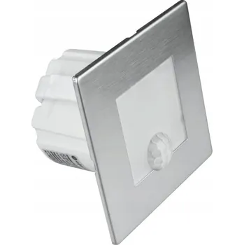 Schodišťové svítidlo DPM s pohybovým senzorem 1,2 W LED čtvercové stříbrné