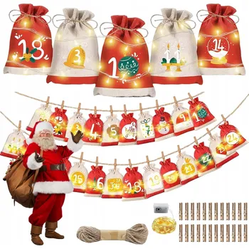 Kalendář ADVENTNÍ KALENDÁŘ K NAPLNĚNÍ DIY SÁČKY UDĚLEJ SI SÁM KOMPLET