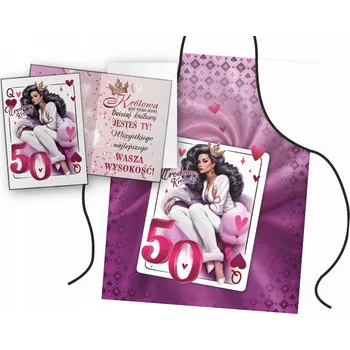 Kuchyňská zástěra KRÁSNÁ! ZÁSTĚRA s potiskem Přání. dárek k 50. narozeninám pro ženu.