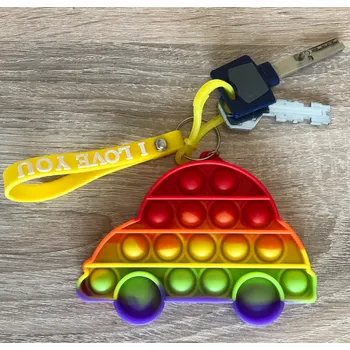 POP IT Pop It klíčenka Rainbow Autíčko