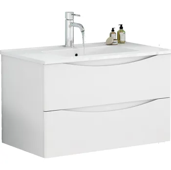 Policová skříň Závěsná skříňka pod umyvadlo Houseland Nirela 80 cm bílá