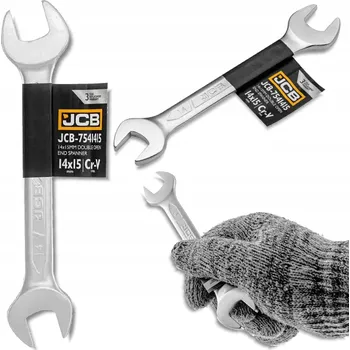 Klíč OBOUSTRANNÝ OČKOPLOCHÝ KLÍČ OCEL CRV CHROMOVANÁ OCEL PEVNÝ 14-15MM