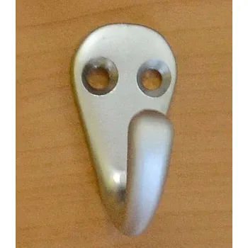 Věšák 62712 háček H1k satén chrom (Nástěnný háček v povrchu satén chrom. Vhodné řešení pro nábytek v interiéru.)