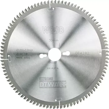 Pilový kotouč Pilový kotouč DeWALT EXTREME® 250 x 30 mm 96 zubů, TCG -5°, dýha, laminát, hliník