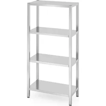 Dílenský regál Nerezový šroubovaný regál se 4 policemi 80x40cm | HENDI 812518