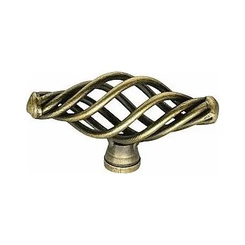 Nábytkové kování 12352 knopka MIREK dutá staromosaz (Nábytková knopka MIREK v povrchu mosaz. Jednoduchý a funkční doplněk do interiéru.)