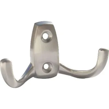 Věšák 770182 dvojháček kov mat broušený nikl (Nástěnný dvojháček v povrchu broušený nikl. Praktický doplněk do interiéru.)