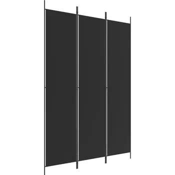 Paraván Paraván skládací z tkaniny, 3-panelový, černý, 150 x 220 cm