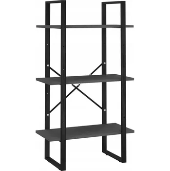 Knihovna Univerzální kovový regál s policemi, šedý, 60 x 30 x 105 cm