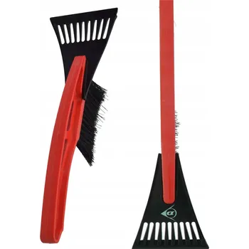 Autoškrabka Škrabka na led z ABS plastu s kartáčem DUNLOP 2v1 31 CM Červená na okna a led