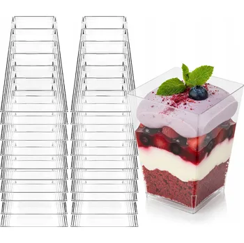 Dóza na potraviny POHÁRY NA DEZERTY NÁDOBY NA POTRAVINY DEZERTNÍ HRNKY 120 ml 50 Ks SADA