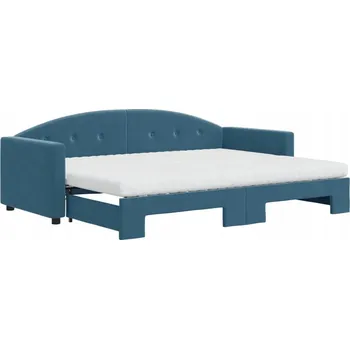 Pohovka Modrá pohovka 2v1 s matracemi, 222 x 90 x 75 cm (složená)