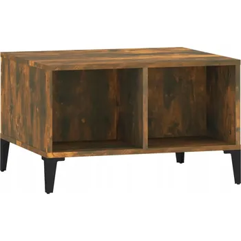 Konferenční stolek Konferenční stolek kouřový dub 60 x 50 x 36,5 cm s kovovými nohami