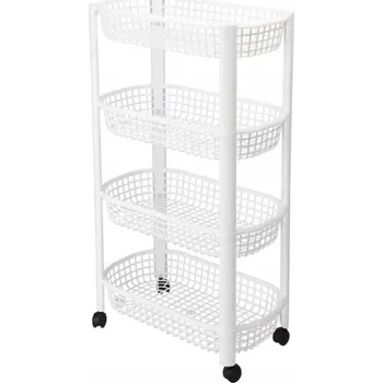 regál Kuchyňský vozík 4-patrový 79 cm bílý