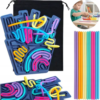 Hračka pro nejmenší SENZORICKÁ HRAČKA SILIKONOVÁ VZDĚLÁVACÍ ADHD AUTISMUS + TAŠKA SADA