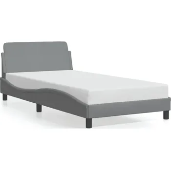 Postel Rám postele s čelem, světle šedá, 218 x 105 x 74,5 cm