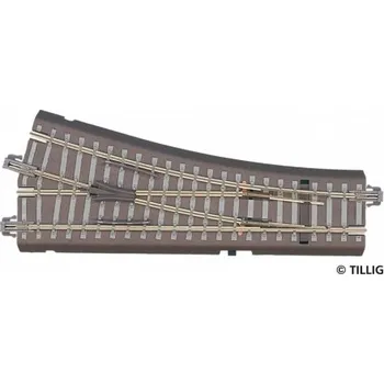 Modelová železnice TT - ruční výhybka s podložím pravá BW 15°