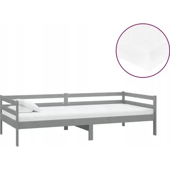 Zahradní lehátko Denní lenoška šedá s bílou matrací 204 x 98 x 57 cm