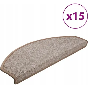 Nášlap na schod Protiskluzové nášlapy na schody Tuftované, Světle Hnědé, 65x24x4 cm