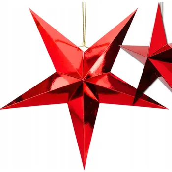 Vánoční dekorace SVÍTÍCÍ HvěZDA ZÁVĚSNÁ DEKORACE NA OKNO VÁNOČNÍ PAPÍROVÁ PRÉMIOVÁ