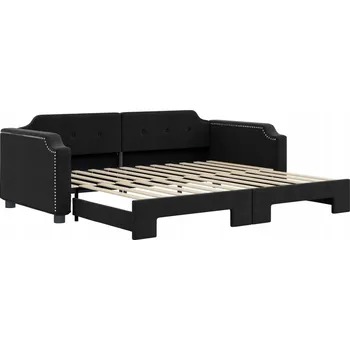 Pohovka Černá rozkládací pohovka 2 v 1, rozměry ve složeném stavu: 223 x 100 x 66,5 cm