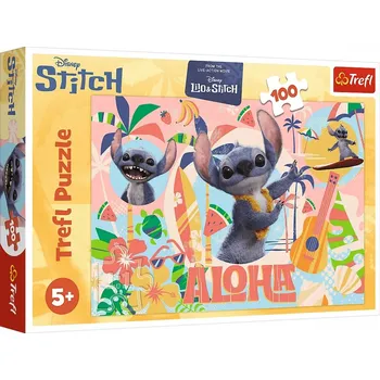 Puzzle Puzzle 100dílné Puzzle 100dílné puzzle Stitch a Trefl v akci Disney 16495 Trefl